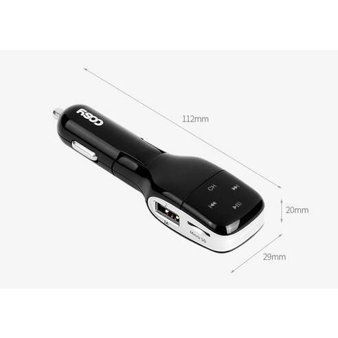 코시 유로 블루투스 카팩 FM USB2포트, AT3315BT, 블랙