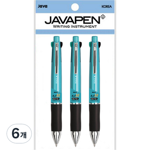 자바펜 제트4+1M 멀티펜 0.7mm, 메탈민트, 6개
