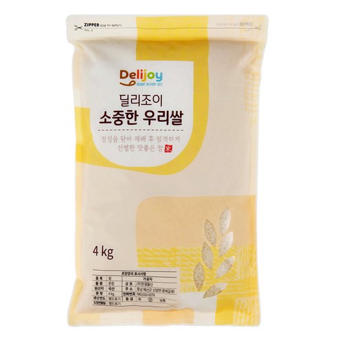 딜리조이 소중한 우리쌀 2023년산(햅쌀)(상등급), 4kg, 1개
