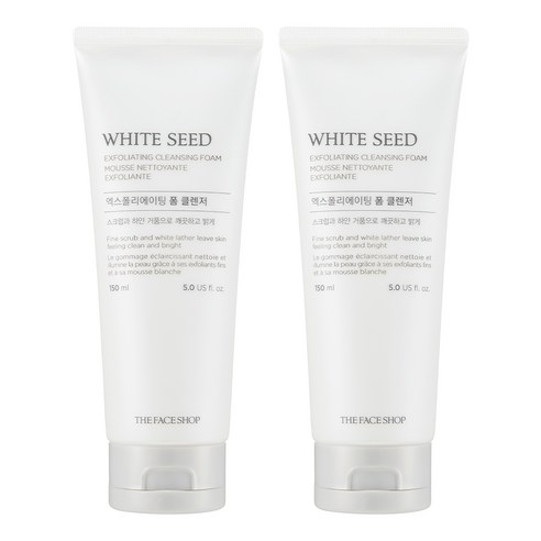 더페이스샵 화이트씨드 엑스폴리에이팅 폼 클렌저, 150ml, 2개