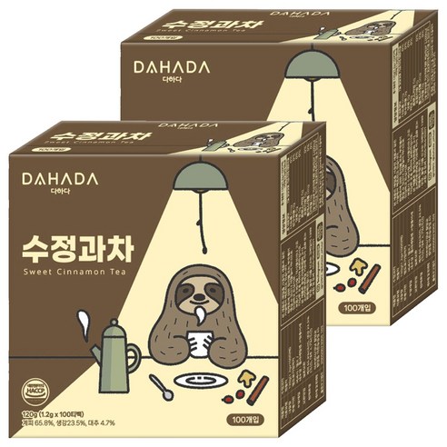 다하다 수정과차, 1.2g, 100개입, 2개