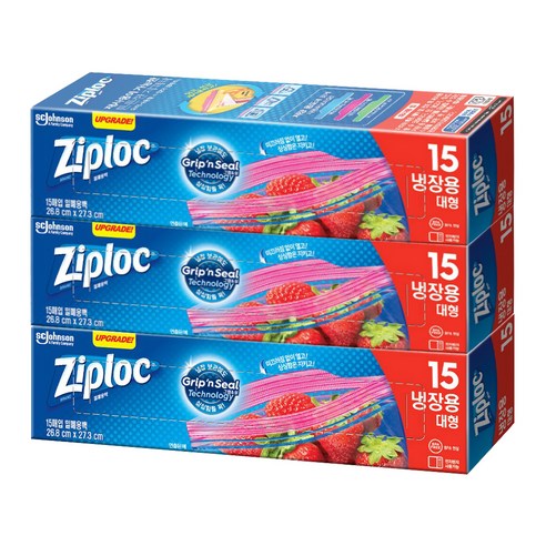 지퍼락 이지 오픈탭 냉장용 대형 15매, 대(L), 15개입, 1개