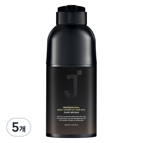 제이숲 프로페셔널 커버업 새치 염모제 300ml, 다크브라운, 5개