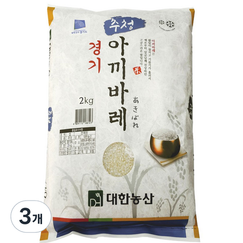 대한농산 경기 추청 아끼바레 백미 4kg 1개 쌀