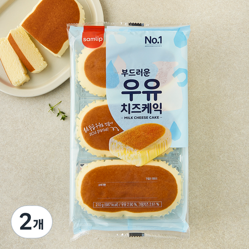 삼립 부드러운 우유 치즈케익, 70g, 3개입, 2개