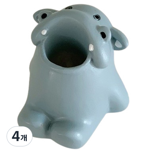 블럭마트 욕실 장식품 칫솔홀더, 하마, 4개