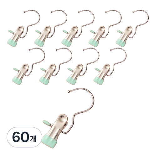 블체 스텐 후크 클립, 라이트그린, 60개