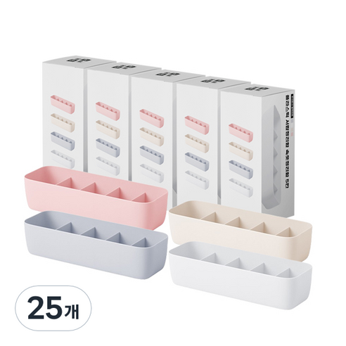 블럭마트 플라스틱 속옷 서랍 정리함 5칸, 랜덤 발송, 25개