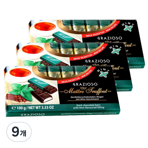 그라찌오소 민트 초콜릿, 100g, 9개