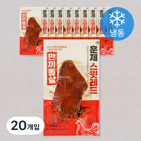 한끼통살 훈제 스윗레드 닭가슴살 (냉동), 100g, 20개