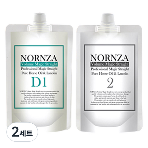 노른자 볼륨 매직 스트레이트 파마약 D200 손상모발용, 200g, 2개