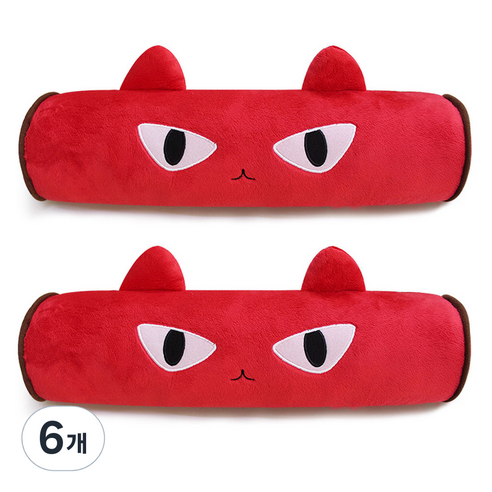 애니나라 헬로캣 차량용 목쿠션 2p, 아라(레드), 6개