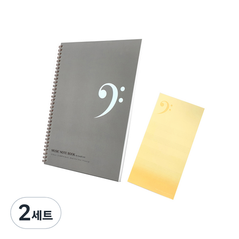 제이로그 높음음자리표 음악노트 A4 + 쁘띠 떡메모지, BRONZE(노트 메탈컬러), 2세트