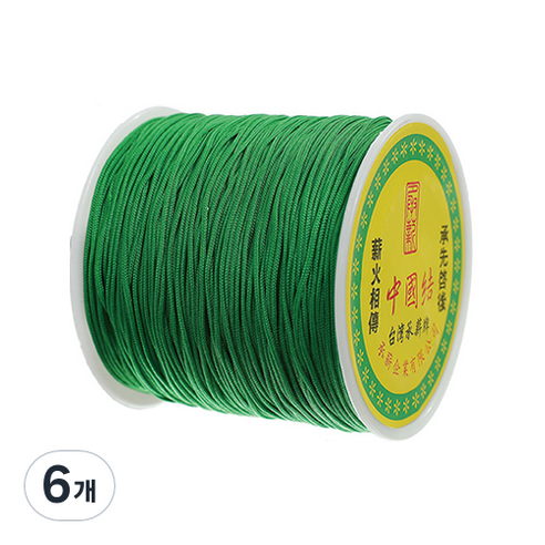 나일론 매듭실 실팔찌 만들기 0.8mm, Green, 6개