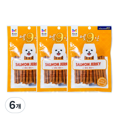 목우촌 강아지 펫9단 져키 100g, 6개, 연어