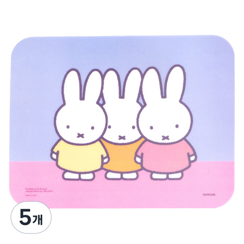 로이체 미피 논슬립 마우스패드 MIFFY-RPP-A-MF, 5개, 혼합색상