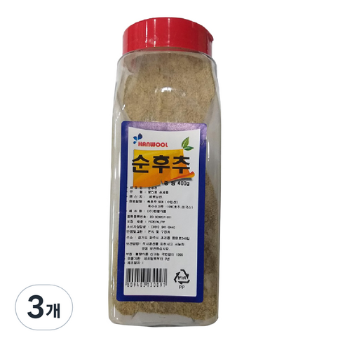 한울식품 순후추, 400g, 3개