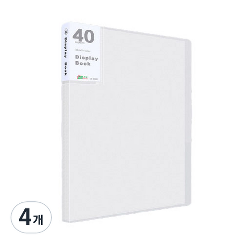 깔끔데스크 A4 클리어파일 40p, 화이트, 4개