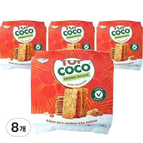 탑 코코 코코넛 크래커 땅콩맛 10p, 150g, 8개