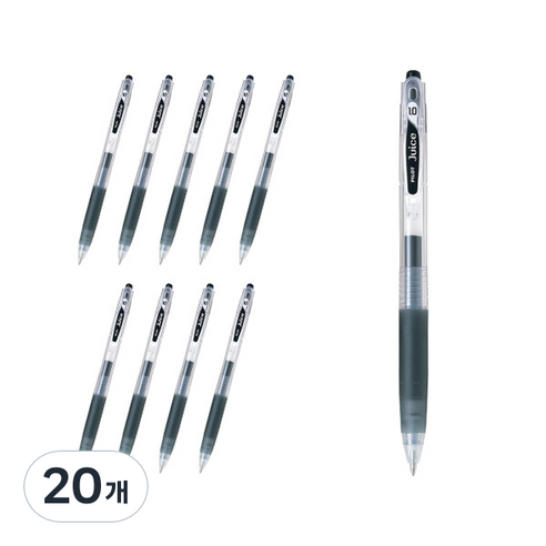 파이롯트 쥬스 젤잉크펜 1.0mm LJU-10M, 블랙, 20개