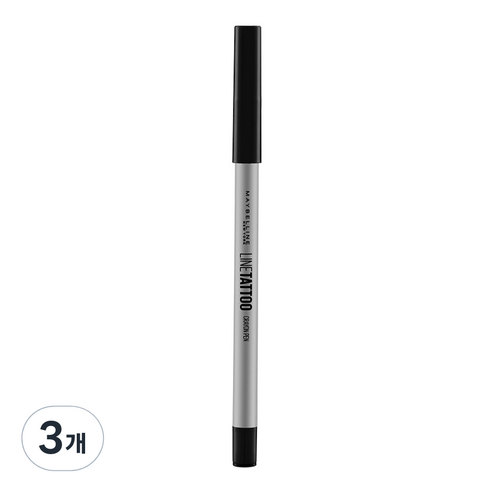 메이블린 뉴욕 라인 타투 크레용 0.4g, 블랙, 3개