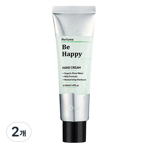 오브라 퍼퓸 핸드크림 비 해피, 2개, 50ml