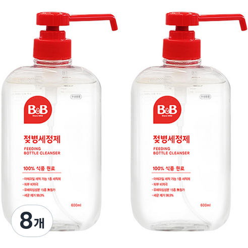 비앤비 젖병세정제 액상형, 600ml, 8개