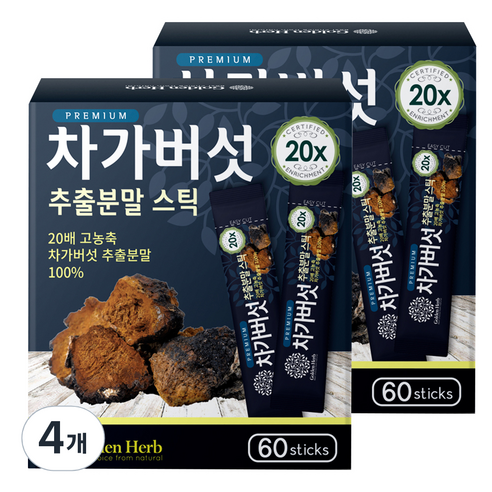골든허브 프리미엄 차가버섯 추출분말 스틱, 60g, 4개
