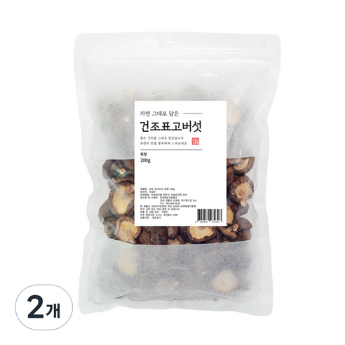 자연그대로담은 유기농 건조표고버섯, 200g, 2개