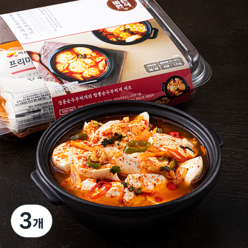 바른식 순두부찌개 4인분, 1.3kg, 3개
