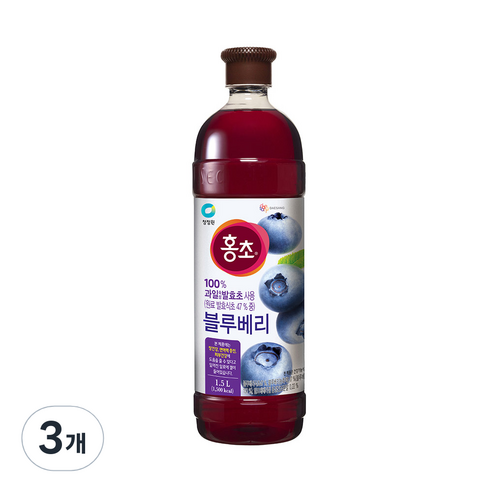 홍초 블루베리, 1.5L, 3개