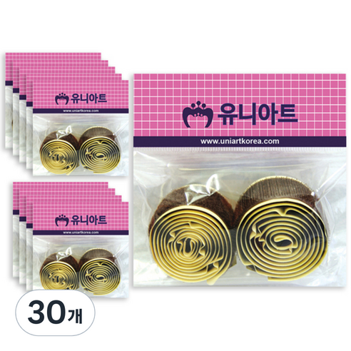 유니아트 찍찍이 갈색 2p, 30개