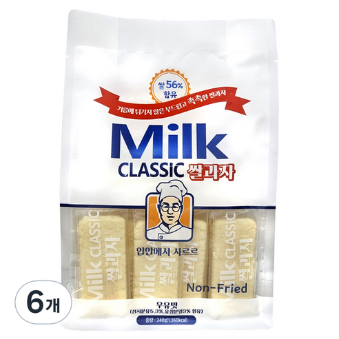 밀크클래식 쌀과자 우유맛, 6개, 240g