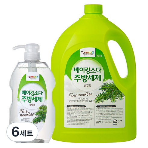 탐사 베이킹소다 주방세제 4L+780ml 세트, 4.78L, 6세트