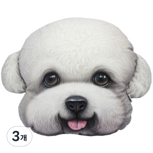 삼에스 X-DOLLS 3D 차량용 목쿠션, XD123T (화이트푸들), 3개