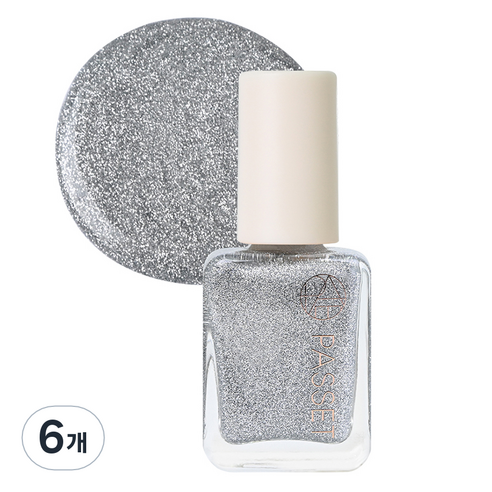 파셋 셀럽 네일컬러 폴리쉬 매니큐어, 69 실버딜라이트, 7ml, 6개