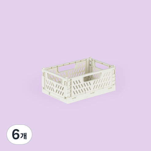 하우스레시피 다용도 폴딩 수납박스 S, 라이트그레이, 6개