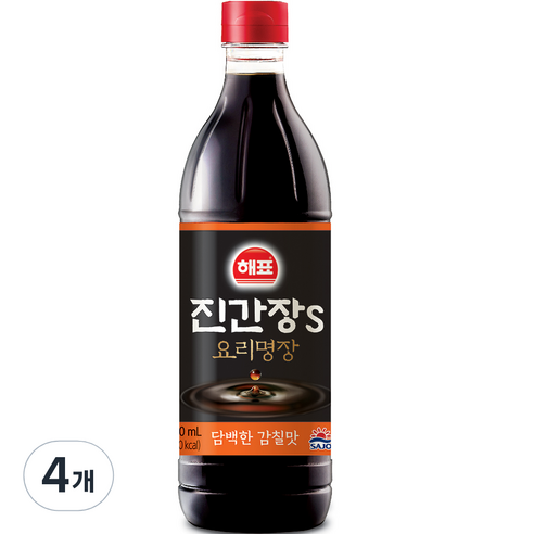 해표 진간장S, 4개, 500ml