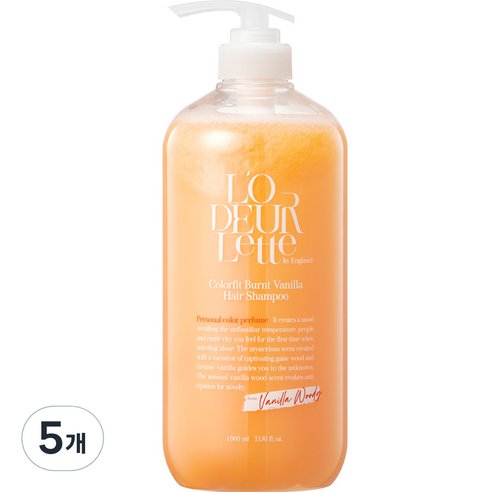 로더렛 컬러 핏 번트 바닐라 헤어 샴푸 바닐라 우디향, 1000ml, 5개