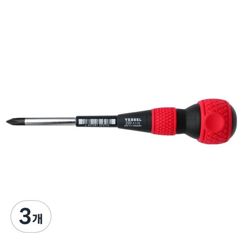 베셀 볼그립 전공 십자 드라이버 220 75mm, 3개