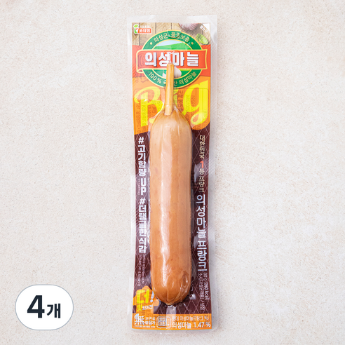롯데햄 의성마늘 프랑크 빅 소시지, 90g, 4개