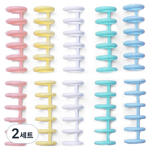 마다꾸미 셀프 제본 6공 루즈링 5종 x 2p 세트, 마카롱, 2세트