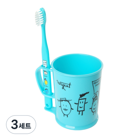 위덴 어린이 주니어 양치컵 세트 스카이 8~11세용, 3세트