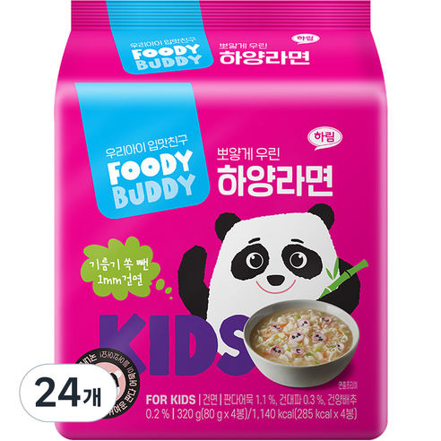 푸디버디 하양라면, 80g, 24개 80g × 24개 섬네일