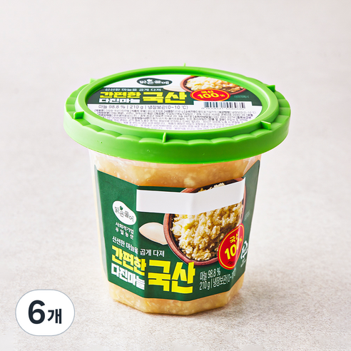 맑은물에 국산 간편한 다진마늘, 210g, 6개