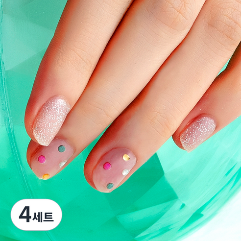 넬로 팔레트 젤 네일 스티커, 비즈워터, 4세트