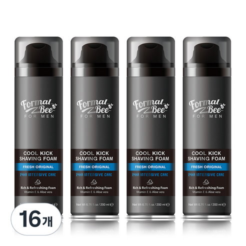 포멀비 포맨 쿨킥 쉐이빙폼 후레쉬 오리지널, 200ml, 16개