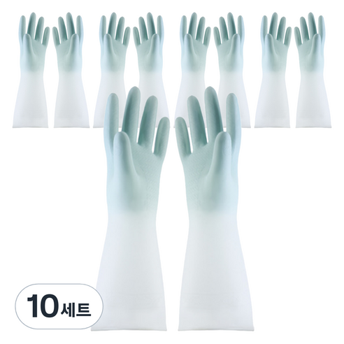 모나홈 예쁜 반투명 니트릴 고무장갑 양손착용 세트, 파스텔블루, 소(S), 10세트