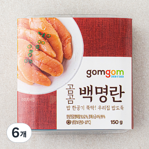 곰곰 백명란, 150g, 6개