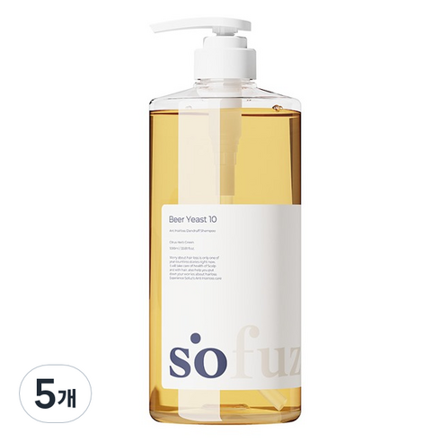 소퍼즈 맥주효모 10 비듬 케어 샴푸 시트러스 향, 5개, 1000ml